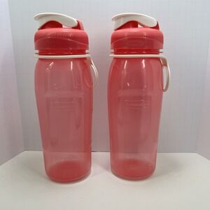 Rubbermaid chug jug water bottle with carry ring 20 ounce pink Lot Of 2
